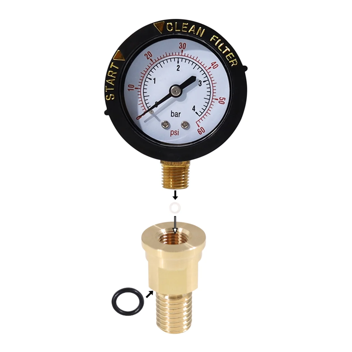 AAA87 R 0357200   Rakitan Katup Pelepas Pengukur Udara Sisipan Kuningan, untuk Filter Kolam dan Spa Zodiak Jandy, Seri JS, Seri CV/CL