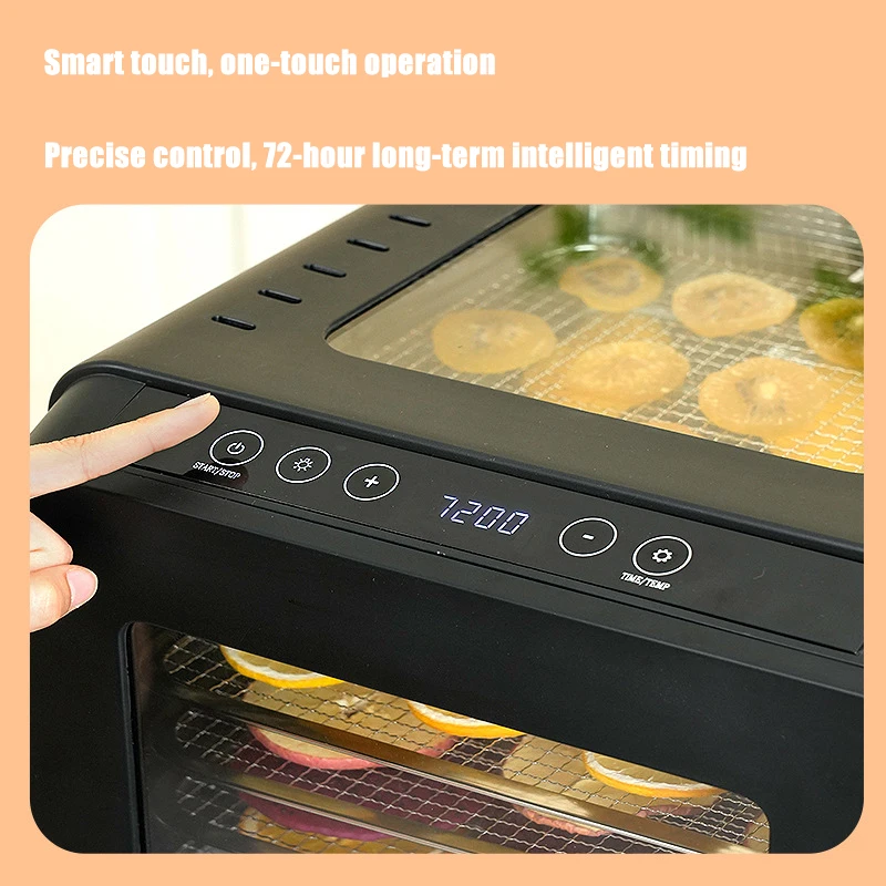 Home Fruit Timing Temperature Air Dryer Vegetable Meat Medicinal Material Smart Food Dehydrator 6 Layers Food Dehydrator
