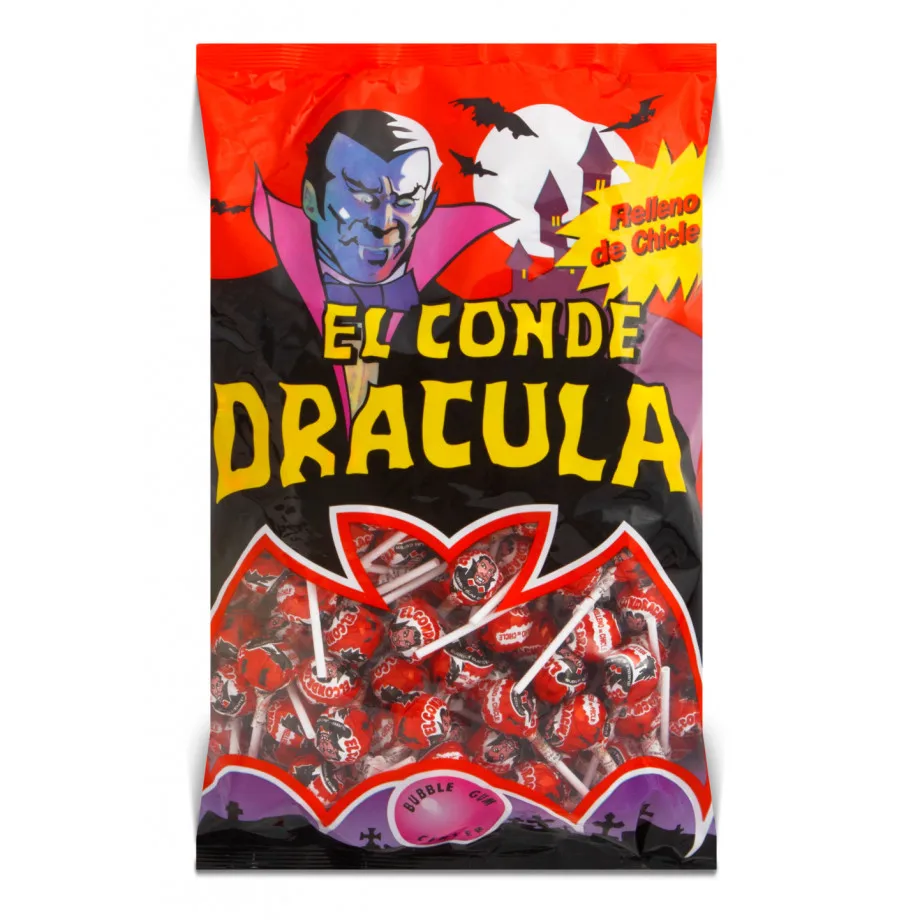Chupa Chups Drácula Halloween Sabor Famoso 200 Unds Sin Gluten