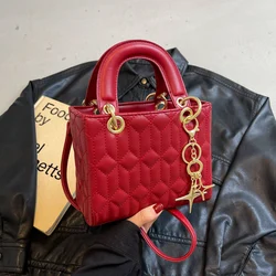 Borsa a mano nera da donna borsa a mano con Design trapuntato classico di marca famosa borsa a tracolla da donna Femme borsa a tracolla quadrata in pelle Pu Mini