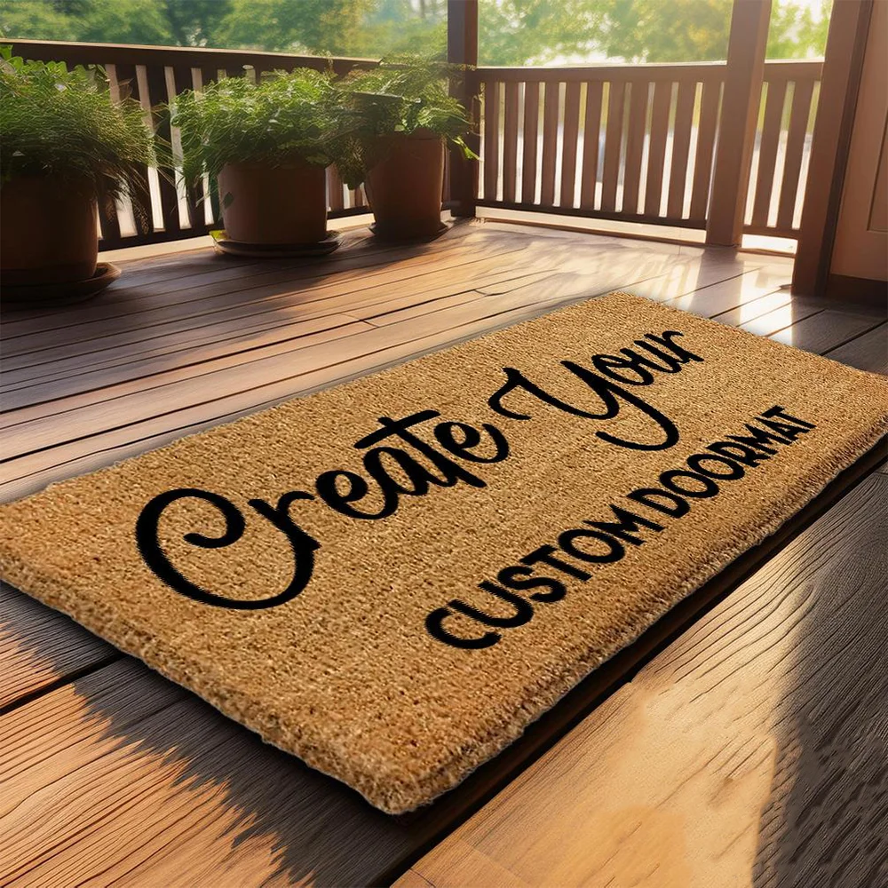 Housewarming Gift Custom Doormat Personalized Doormat Closing Gift Welcome Doormat Front Door Mat  Pet Friendly Winter Warm Gift