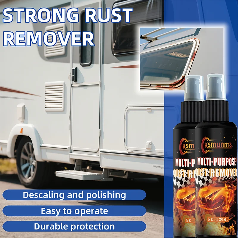 สเปรย์กําจัดสนิม RV น้ํายาทําความสะอาดรถจักรยานยนต์ เหมาะสําหรับรถยนต์ จักรยาน และพื้นผิวโลหะตกแต่งบ้าน - การป้องกันสนิมอย่างรวดเร็ว