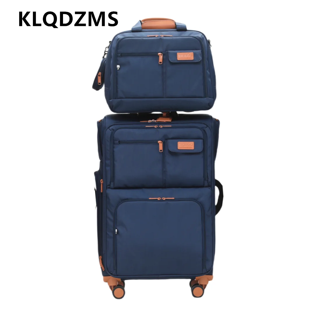 KLQDZMS Luggage Travel Bag Set Men's Boarding Box Women's Trolley Case Oxford Cloth Large Capacity 20
