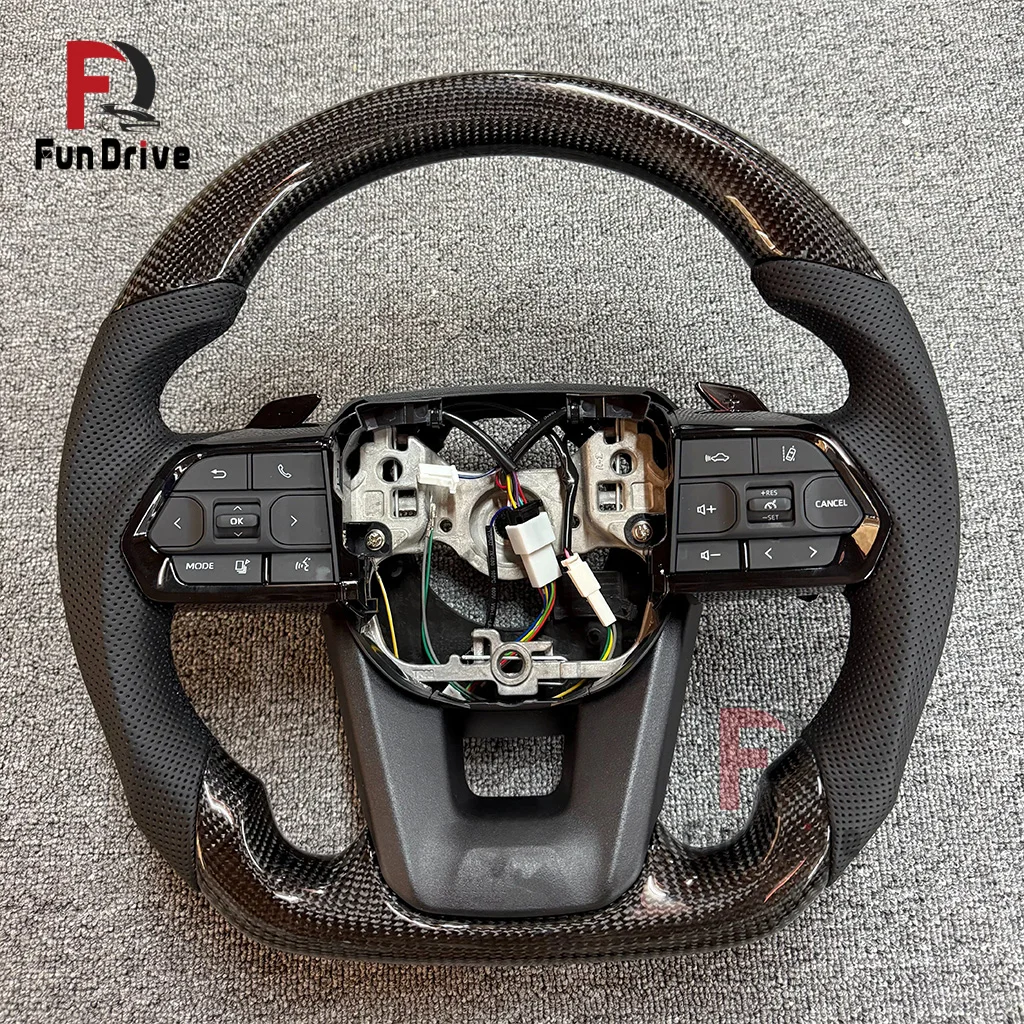 Carbon Fiber Steering Wheel for Toyota Hilux corolla Gr Gt 86 camry Land Cruiser Fortuner Lc300 Lc200 Prado 120