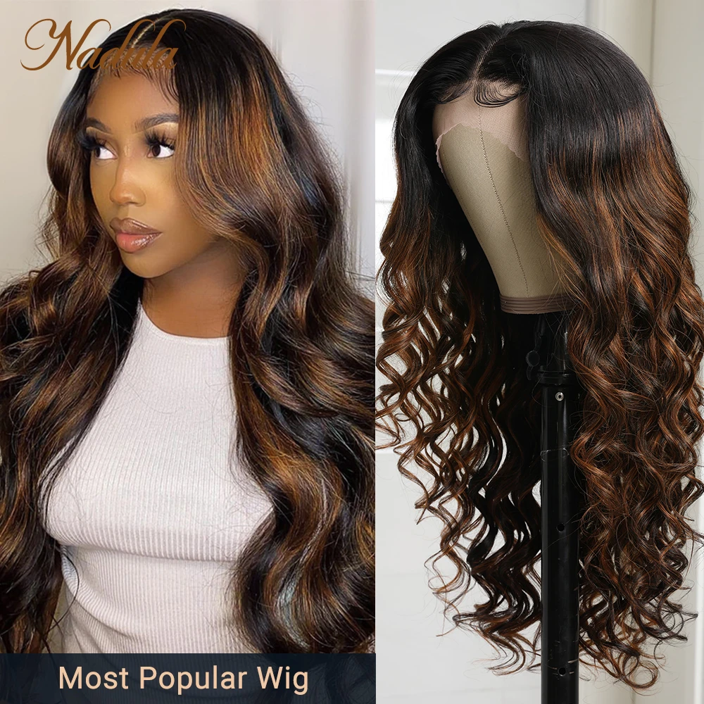 Nadula Hair 13x4 Highlight Wig Balayage Body Wave Hair Lace Wig 180% Density Human Hair Lace Front Wigs For Women Pre plucked