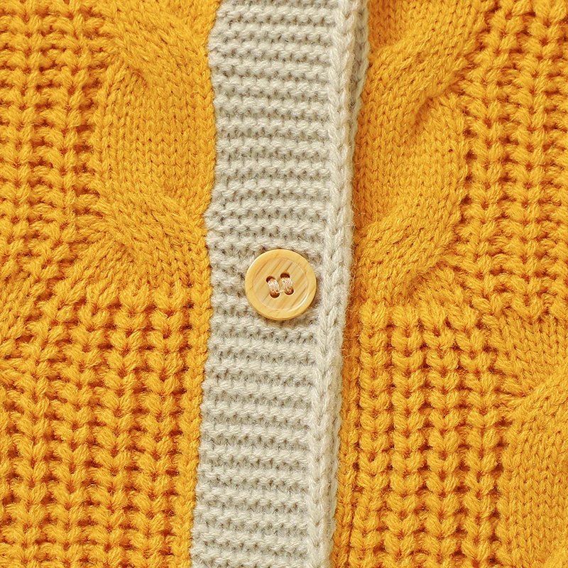 Newborn Baby Romper Knitted Infant Boy Girl Jumpsuit Long Sleeve Autumn Kid Clothes 0-18M Overalls Fashion Yellow Color Playsuit