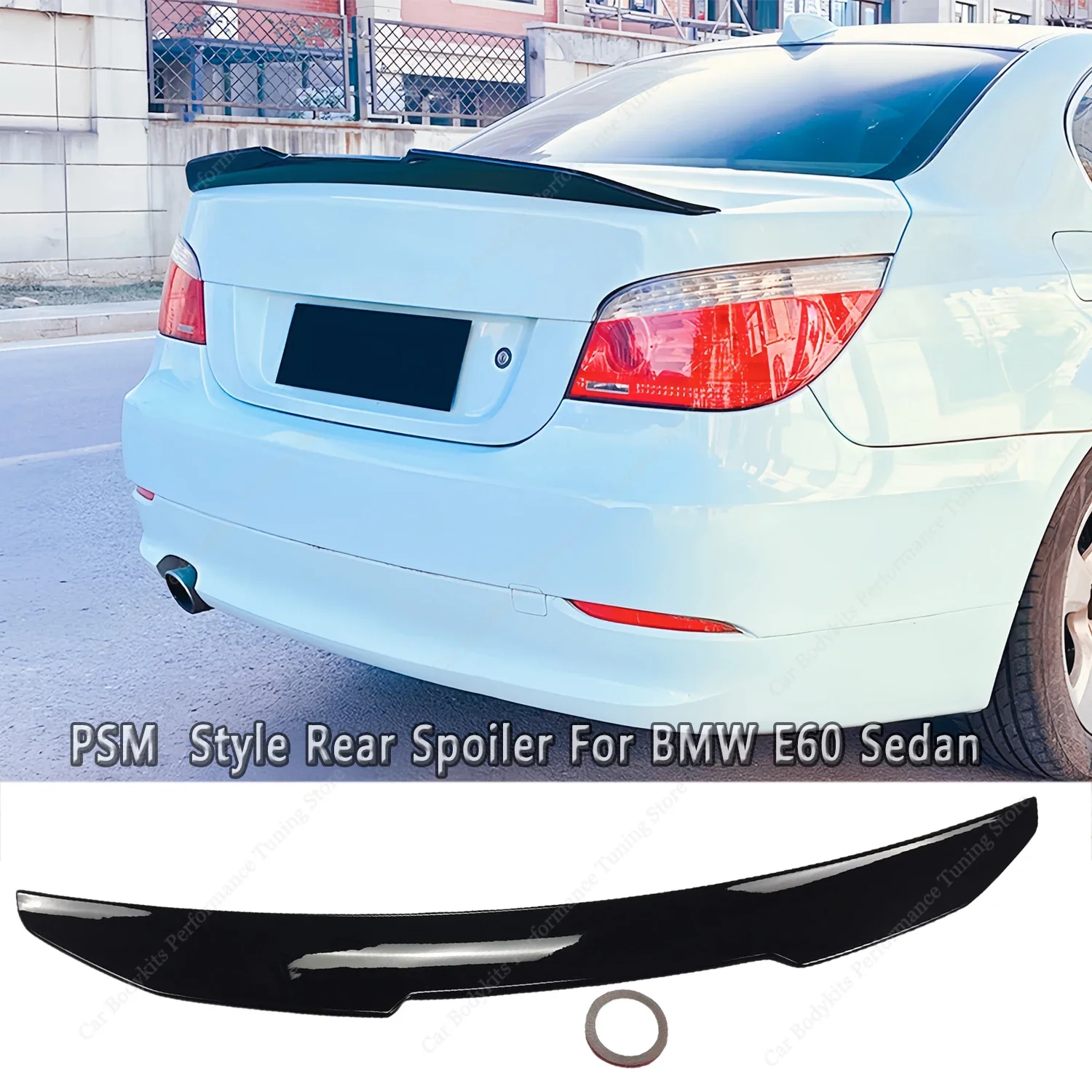 

Gloss Black PSM Style Rear Spoiler For BMW E60 520d 523i 530i 530d 535i 540i 550i M5 2003-2009 Rear Trunk Tail Wing Bodykits