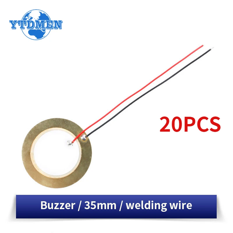 

20PCS Piezoelectric Ceramic Wafer Plate Dia 35MM 50MM Piezo Buzzer Copper Sheet with Copper Wire, for Speaker