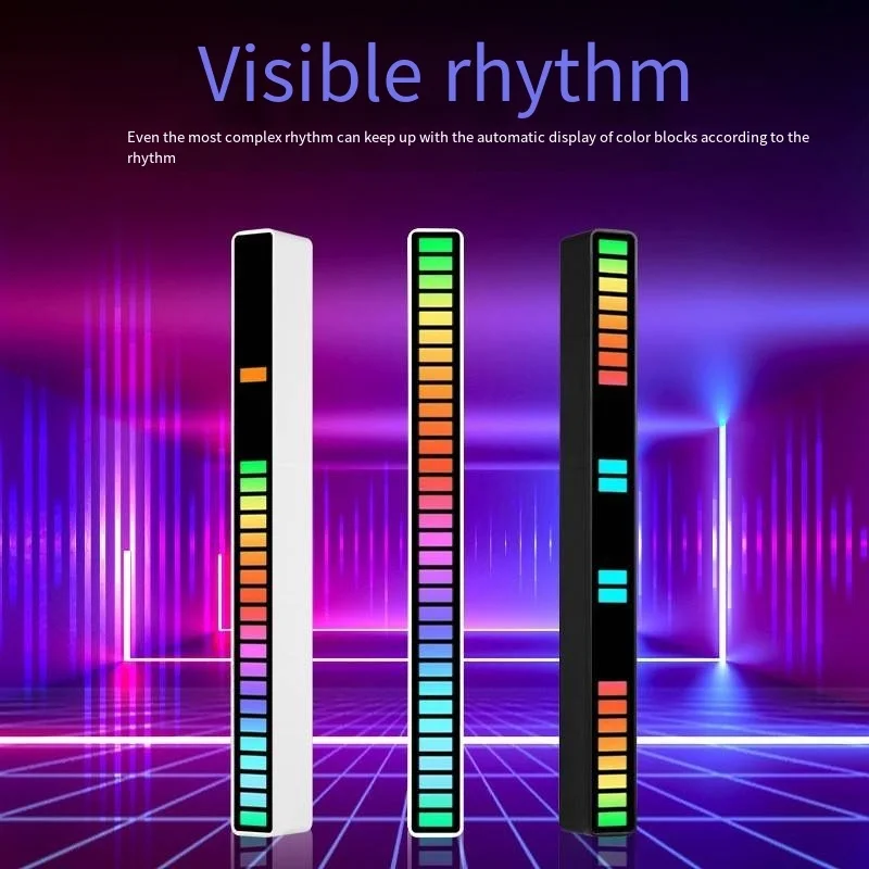 RGB Music Sound Control LED Light Smart App Control Pickup Rhythm Atmosphere light For Car Tv Gaming Computer Desktop Decor Lamp