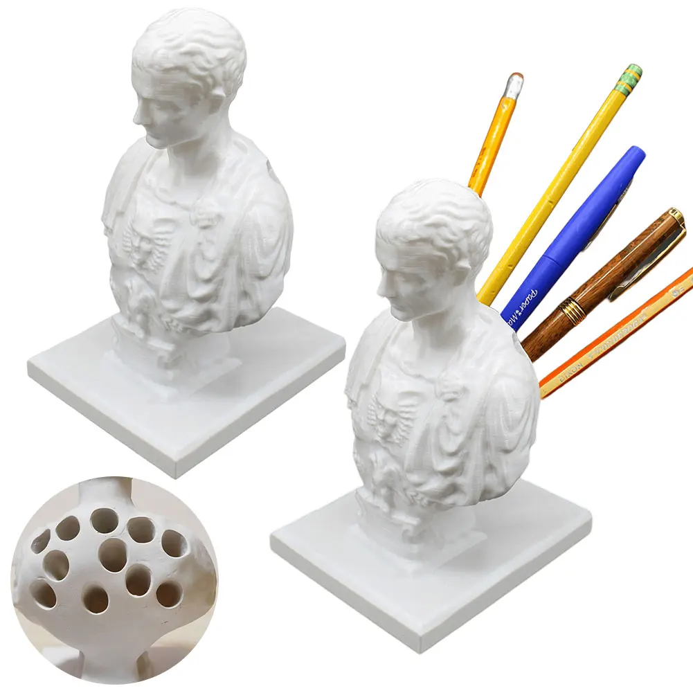 Julius Caesar Statue Pen Holde Office Decor Pen Rack Office Desk Organizer Desktop Pen Holder Stationery Container Teachers Gift