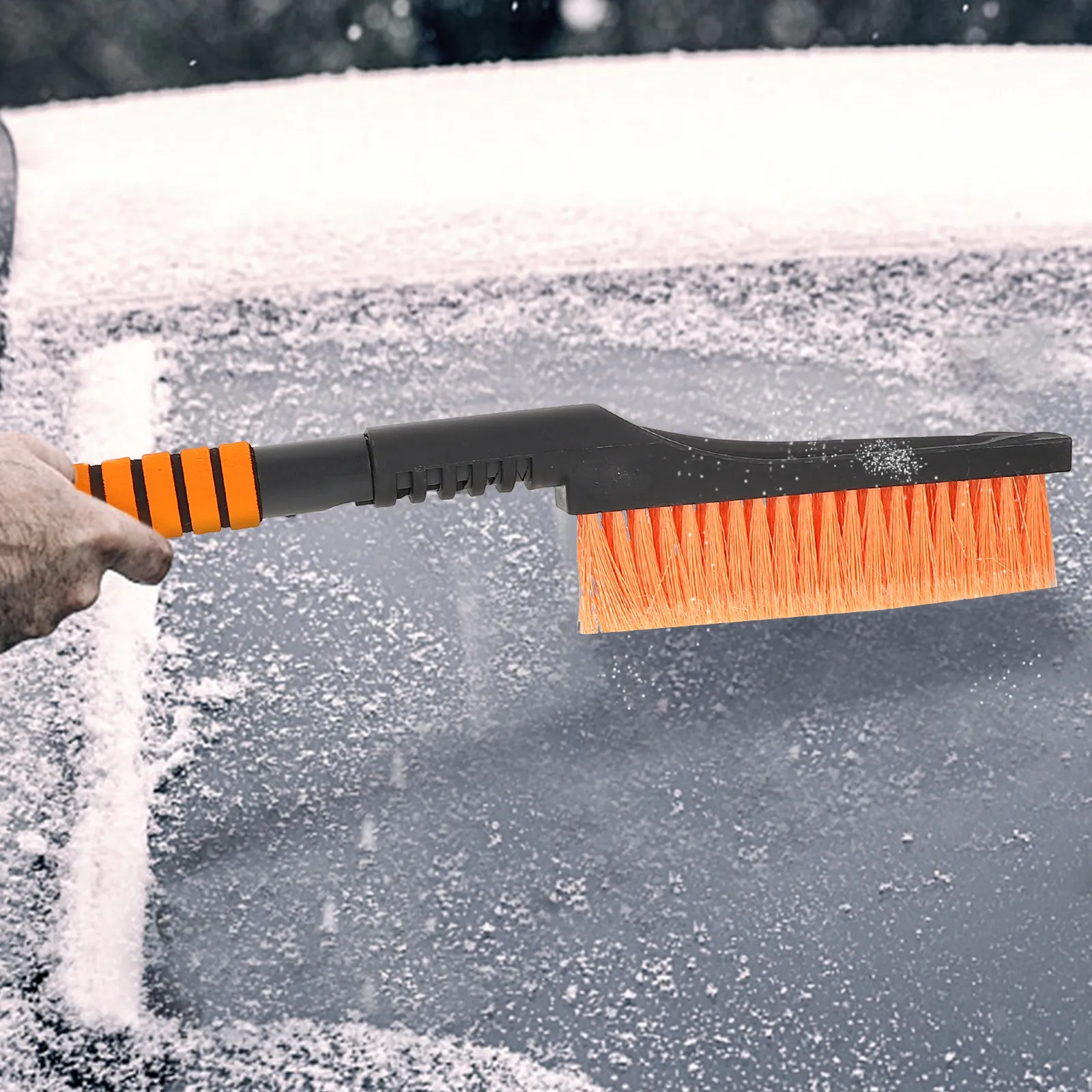 

Компактная телескопическая щетка для удаления льда, портативный зимний съемный скребок, инструмент для уборки снега