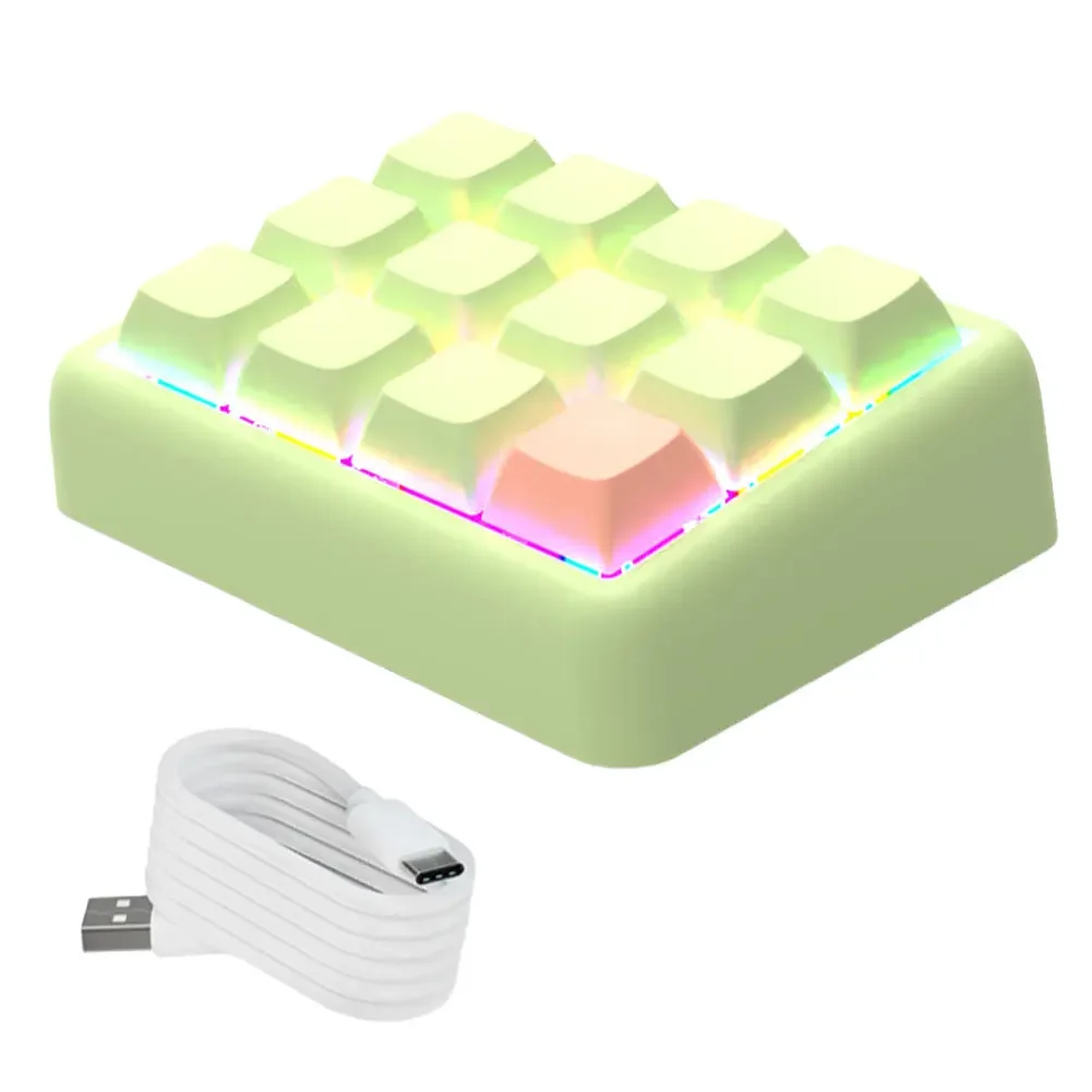 

12 Keys Mechanical Keyboard Wired Programmable Gaming Keyboard Mini Hot Swappable Keyboard for Working and Gaming