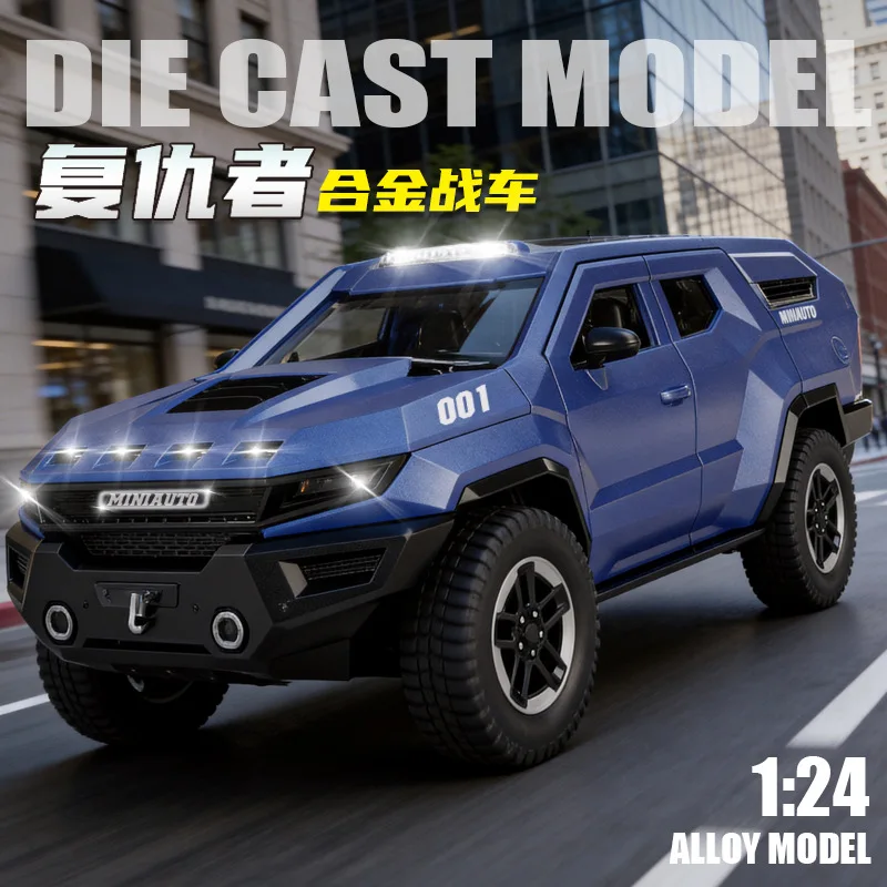 

1:24 Avenger Alloy Car Model Pull Back Sound and Light Hardcore Off-Road Model Toy Gift Diecast Alloy Car Model Collectible