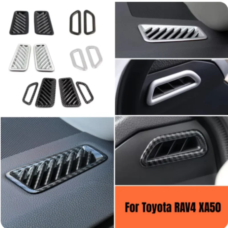 

For Toyota RAV4 2019 2020 2021 2022 2023 Sticker Styling Garnish Cover Frame Trim Front Air Conditioning Outlet Vent Panel Part