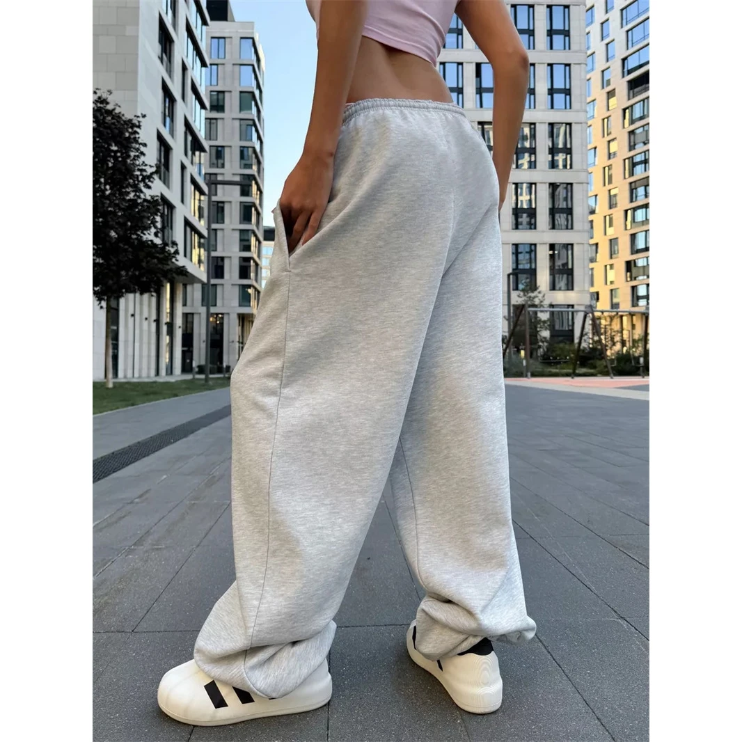 Broek met wijde pijpen en trekkoord Dames Casual losse pasvorm Roze polyester spandexmix Comfortabele lichtgewicht ademende broek