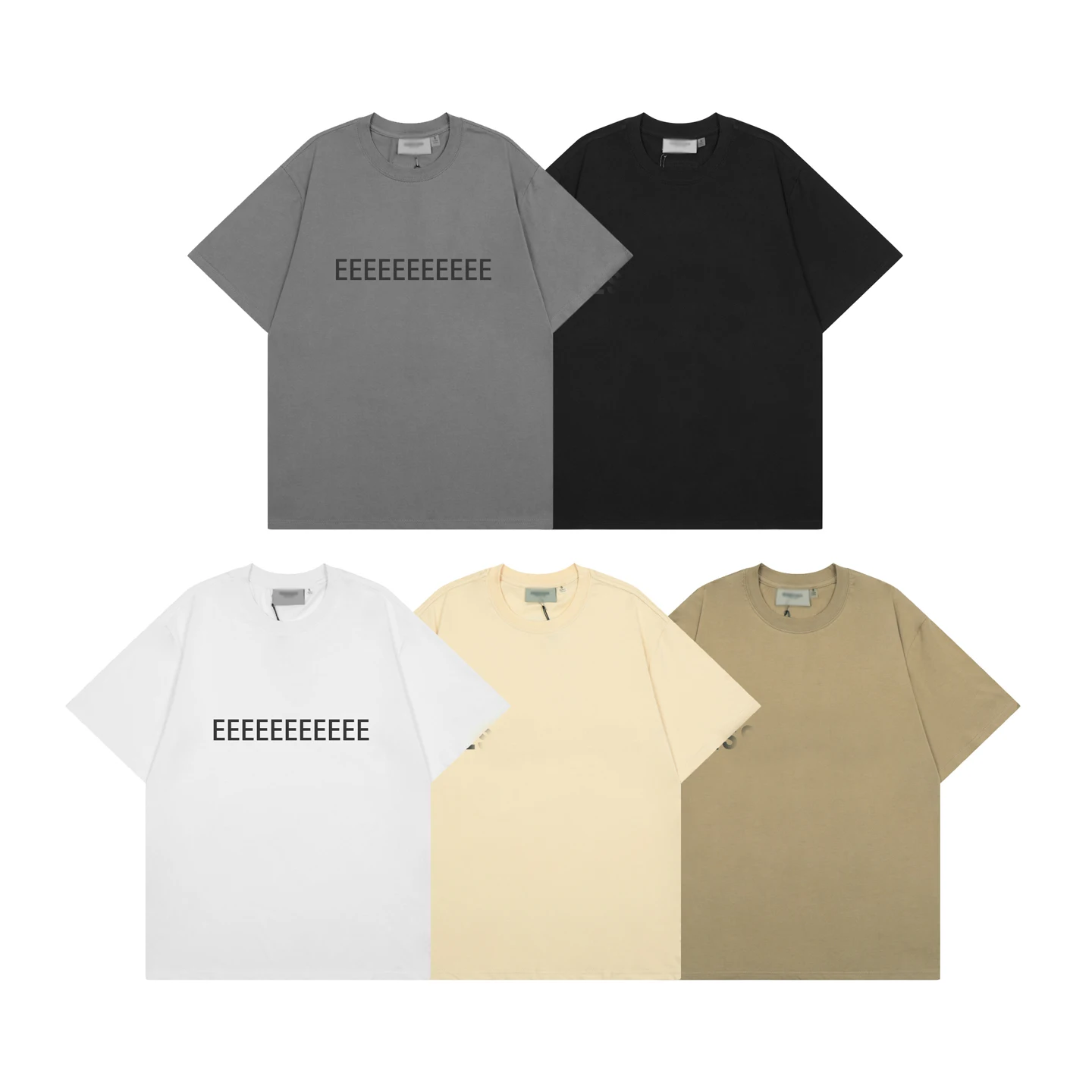 Classic Men's Short-Sleeved T-Shirt, Round Neck, Double Lining, with Silicone Lettering on Both Sides, City Brand Style