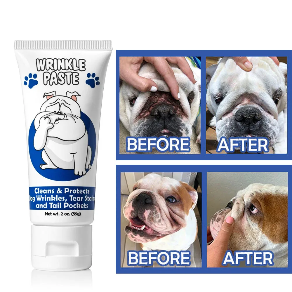 Squishface Wrinkle Paste for French Bulldog, Clean between Wrinkles, Remove Tear Stains, Tail Pockets, Soothe Itchiness, 2 oz