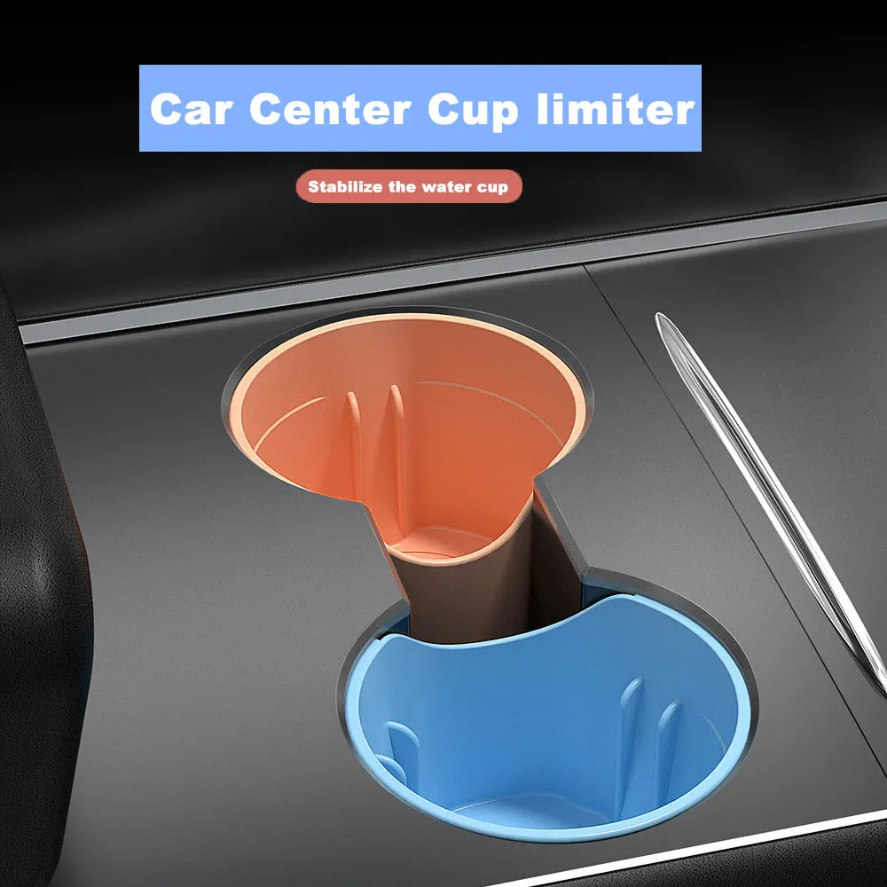 

Silicone Round Cup Holder Insert For Tesla Model 3 Model Y Water Cup Fixing Holder Storage box Console Cup Holder