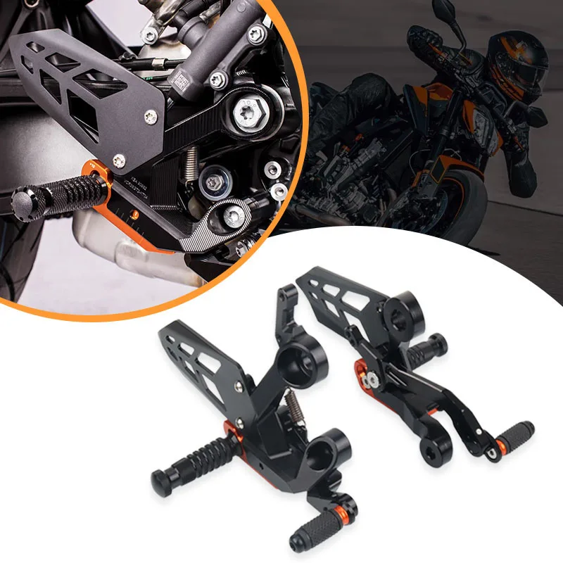 

Motorcycle CNC Adjustable Raise Footrests Rearset Rear Footpeg Foot Rests For DUKE 790 For DUKE 890 2017-2023