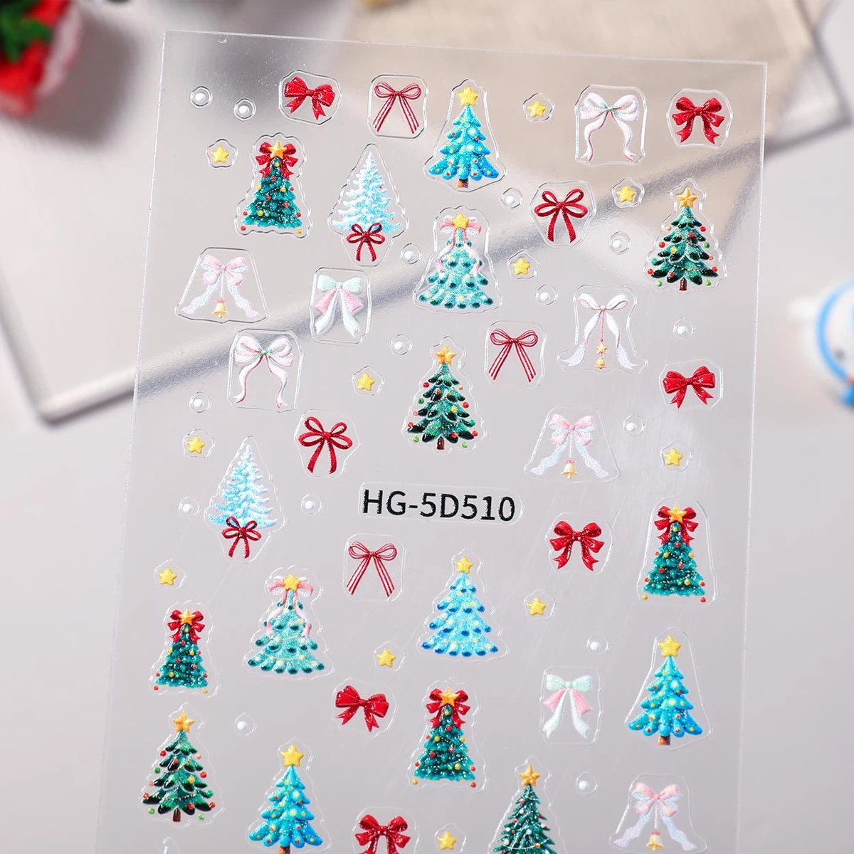 1/2 pezzi nuovo autunno/inverno albero di Natale adesivi per unghie 5D carino Babbo Natale adesivi per unghie fai da te adesivi per la contabilità decorazione