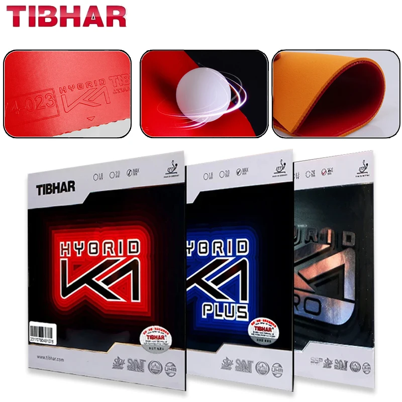 TIBHAR HYBRID K1 K2 K3 Table Tennis Rubber Pimples-in Sticky Ping Pong Rubber with Tension Sponge for Forehand Offensive Type