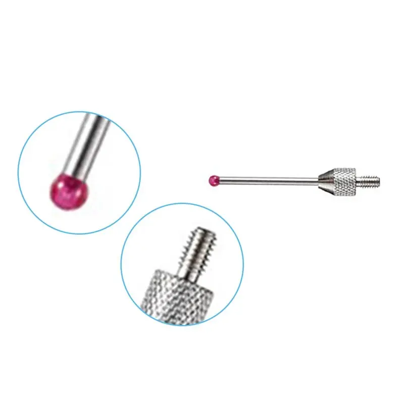 ABMH-5X M2.5 CNC Probe Measuring Head 2Mm Stylus Ball Porcelain Shaft 20Mm Probe Head Porcelain Shaft Touch Probe Tools
