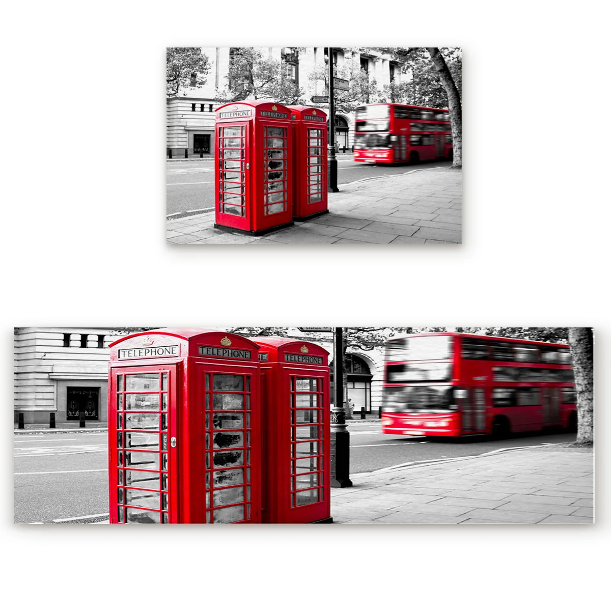 Red Telephone Booth On The English Street Kitchen Mat Floor Rug House Carpet Long Strip Bedroom Door Mat Home Decor Doormat