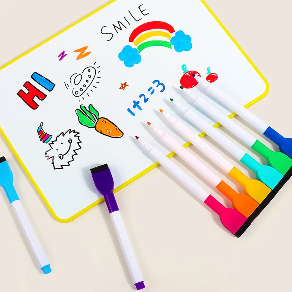 12pcs Colorful Dry Erase Markers Whiteboard Markers Water Painting Pens Classroom Whiteboard Pens Sturdy Abs Felt Brush Light