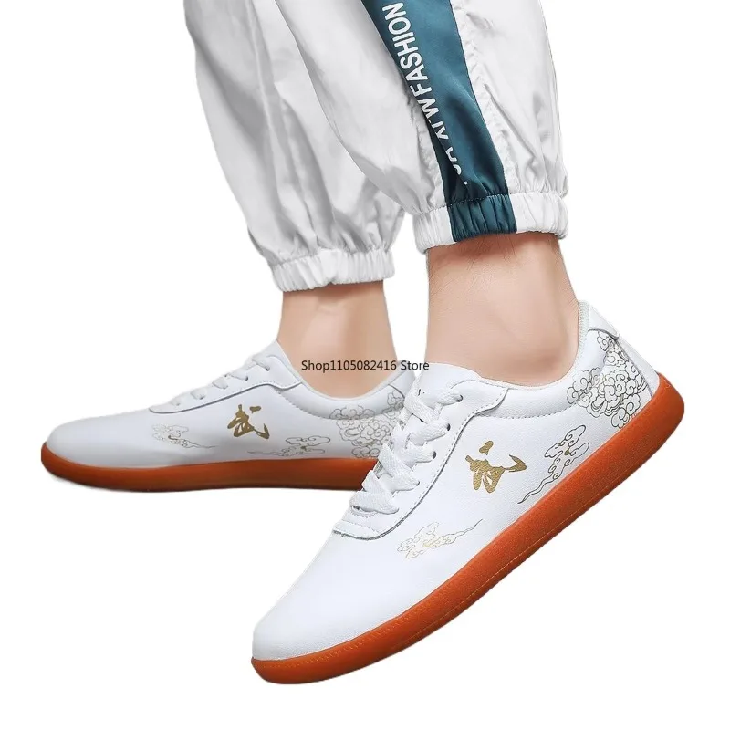 

Men Women Tai Chi Shoes Sport Outdoor Female Walking Kung Fu Sneakers White Man Soft Sole Wushu Martial Arts Shoes