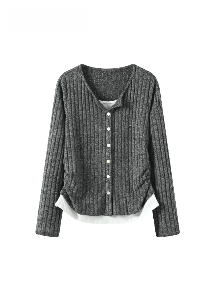 

plus Size Women's Knitwear V-Ne Long Sve Loose Fit Faionable Slimming Autumn Top Korean Sle Polyester Spandex Blend