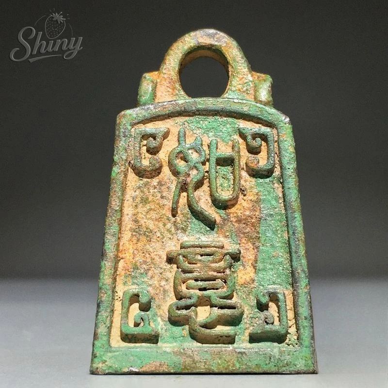 

4cm Antique Bronze Seal Lettering Desktop Ornaments Copper Miniature Figurine Desktop Paperweight Statue Feng Shui Decoration