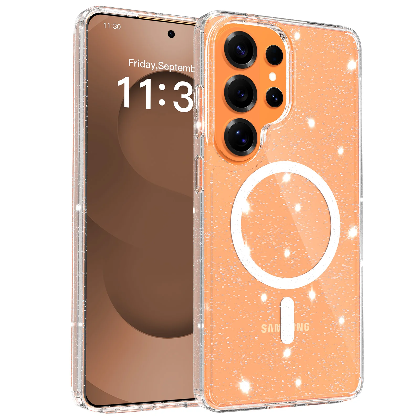 Magnetische Glitzerhülle für Magsafe Samsung Galaxy S26 Ultra S25 Plus S24 S23 Mag Safe Funkelnde Bling Süße Handyhülle für Frauen und Mädchen