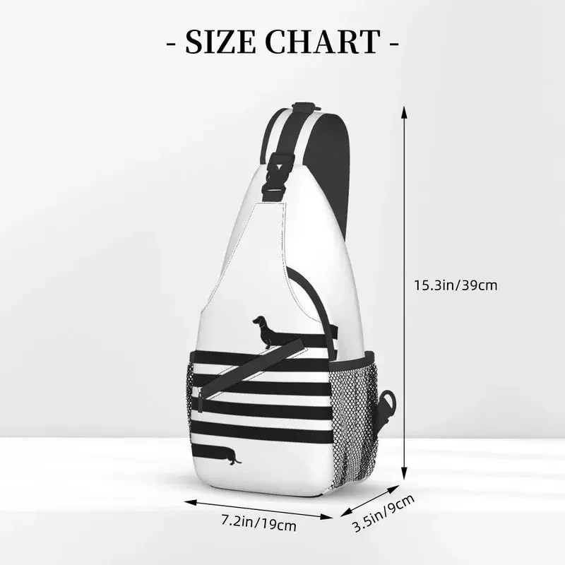Cute Long Dog Sling Bag Men Cool Funny Dachshund Puppy Shoulder Chest Crossbody Backpack Travel Hiking Daypack