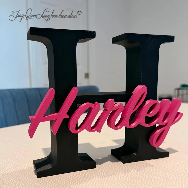 3D Printed Custom Name Sign, Freestanding PLA Nursery Decor, Layered Letter Art