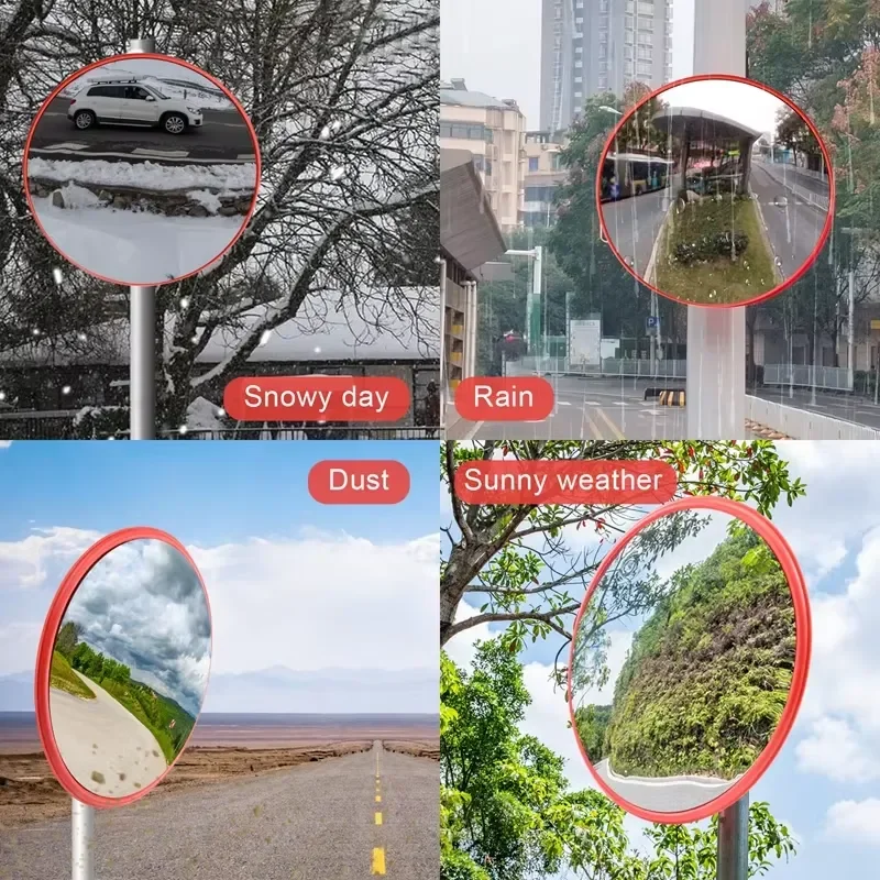 30Cm Wide Angle Security Road Mirror Curved For Indoor Burglar Outdoor Safurance Roadway Safety Traffic Signal Convex Mirror