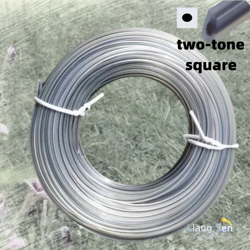 Fil de Tondeuse à Gazon en Nylon de 15m x 2.0/2.4/2.7/3.0/3.5/4.0mm, Fil de Coupe, Tête de Débroussailleuse, Corde Carrée