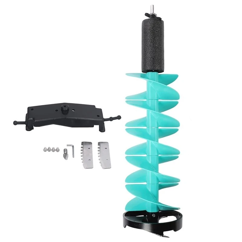 @@AB07 Hot Use 6In Electric Ice Auger Kit Incisive Blades Impact Resistantice Drill Auger With Positioner For Fishing Emergency