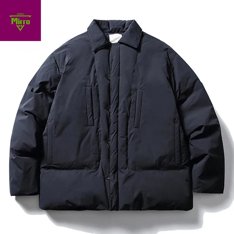 

Японские зимние куртки в стиле Харадзюку, мужские утепленные парки, пальто с пузырьками, повседневные свободные стеганые куртки, верхняя одежда