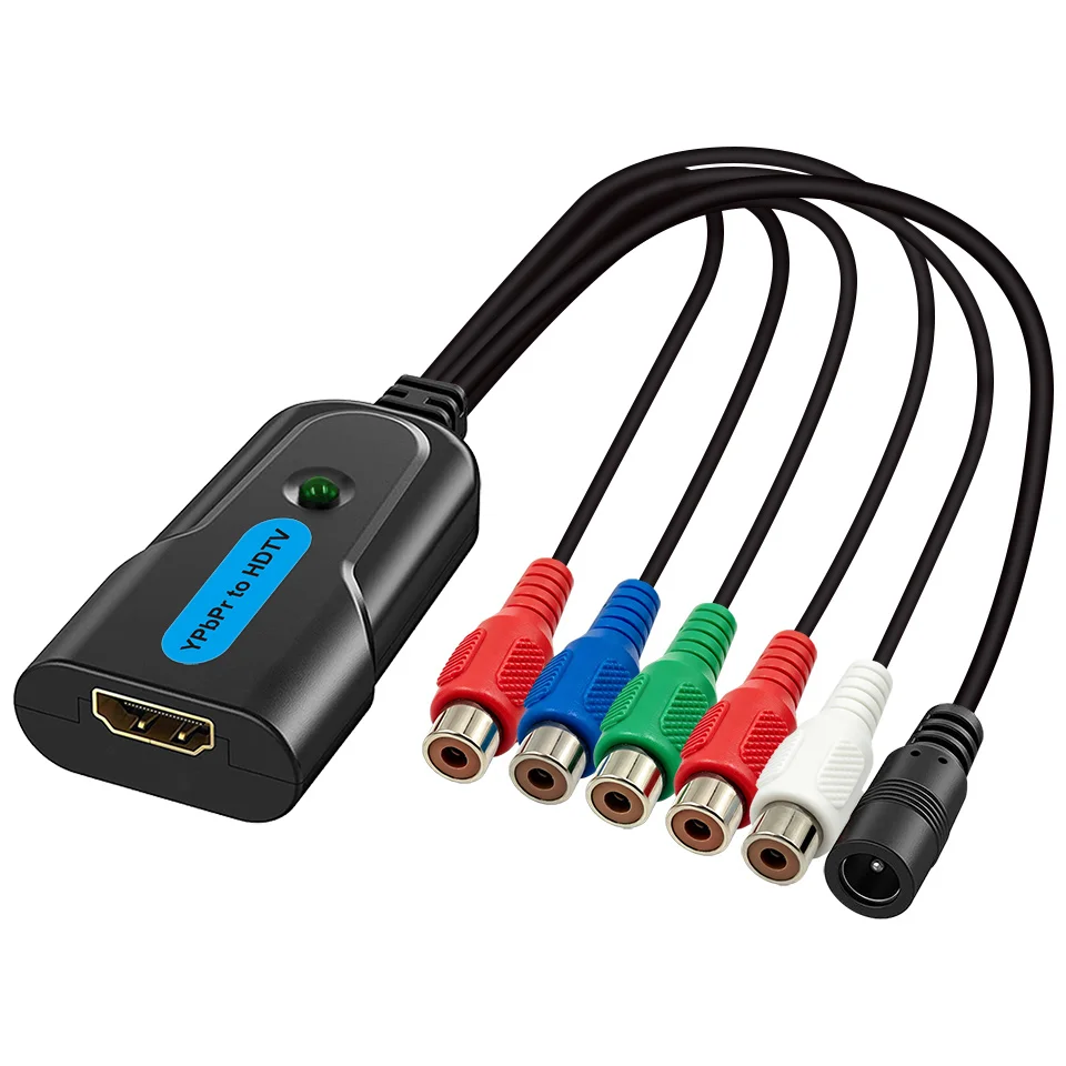 Component Ypbpr to HDMI Converter  5-RCA Converter Adapter with Ypbpr+L/R  Audio for Wii DVD TV Component in to HDMI