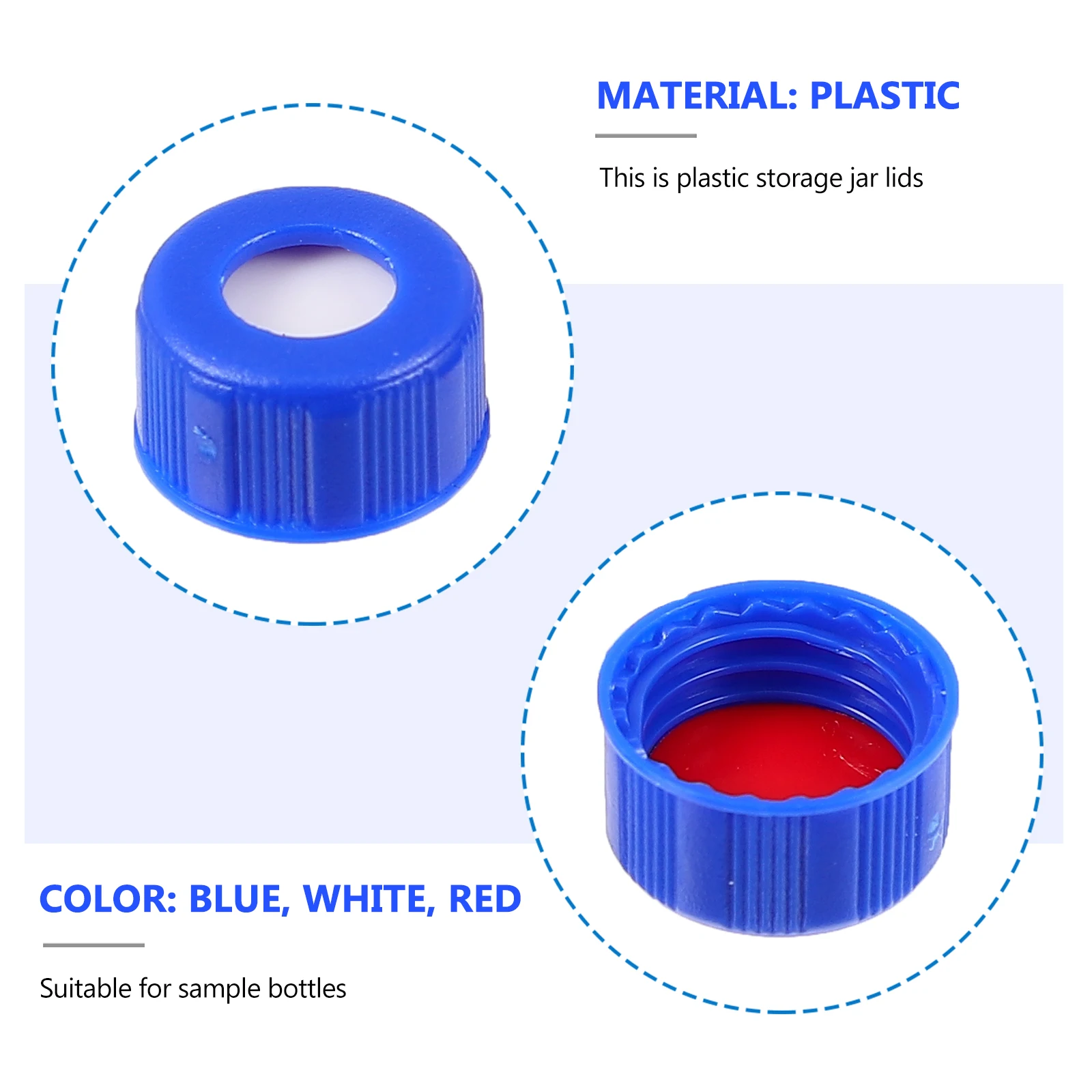 

100pcs Sample Jar Lids Lightweight Sealing Storage Bottle Covers Practical Vial Caps Plastic Protective Kitchen Barware