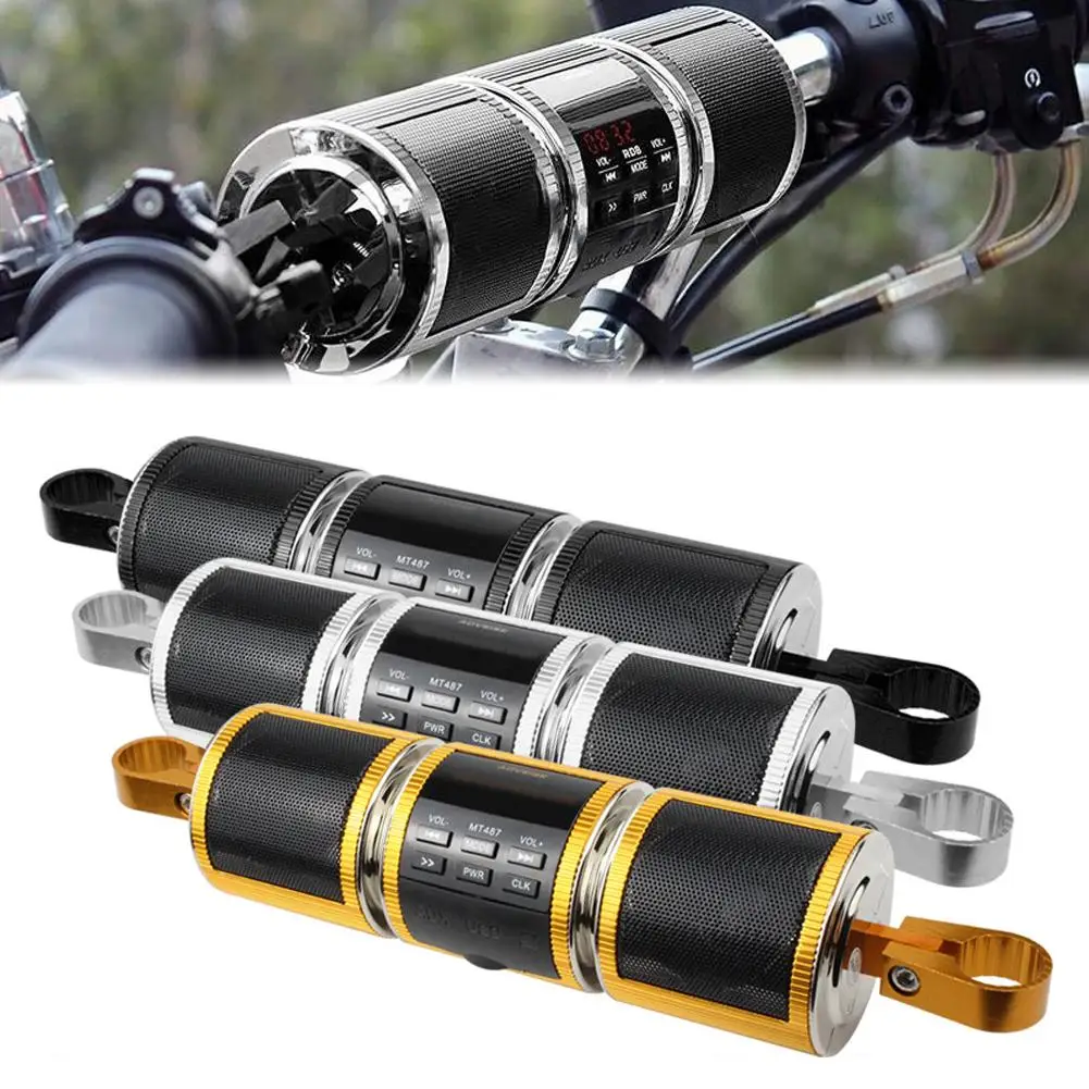 Motorcycle Audio Bluetooth Speaker Handlebar Cross Bar Type Built-in Subwoofer Waterproof MP3 Player for Electric Bike Motorbike