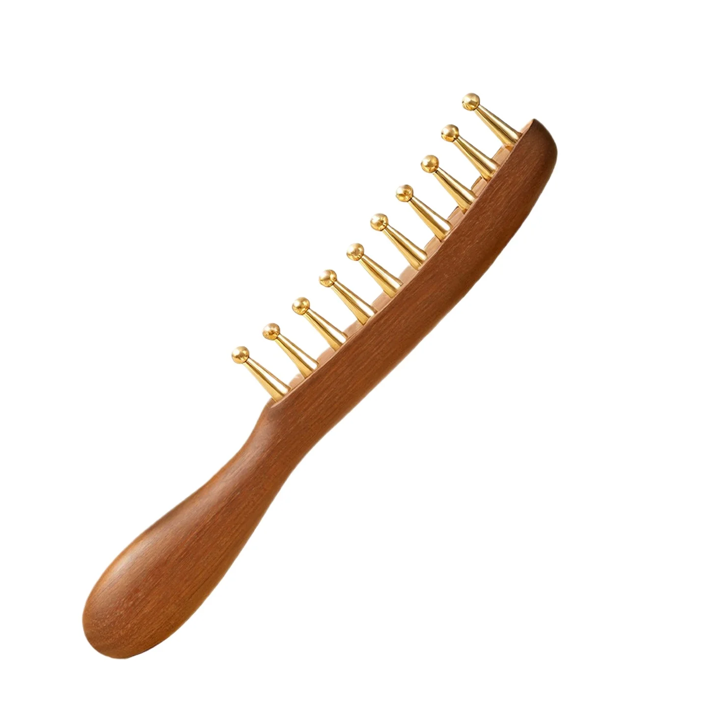 Brass Head Massage Comb Meridian Brush Dredging Scraping Stick Large Tooth Comb Scalp
