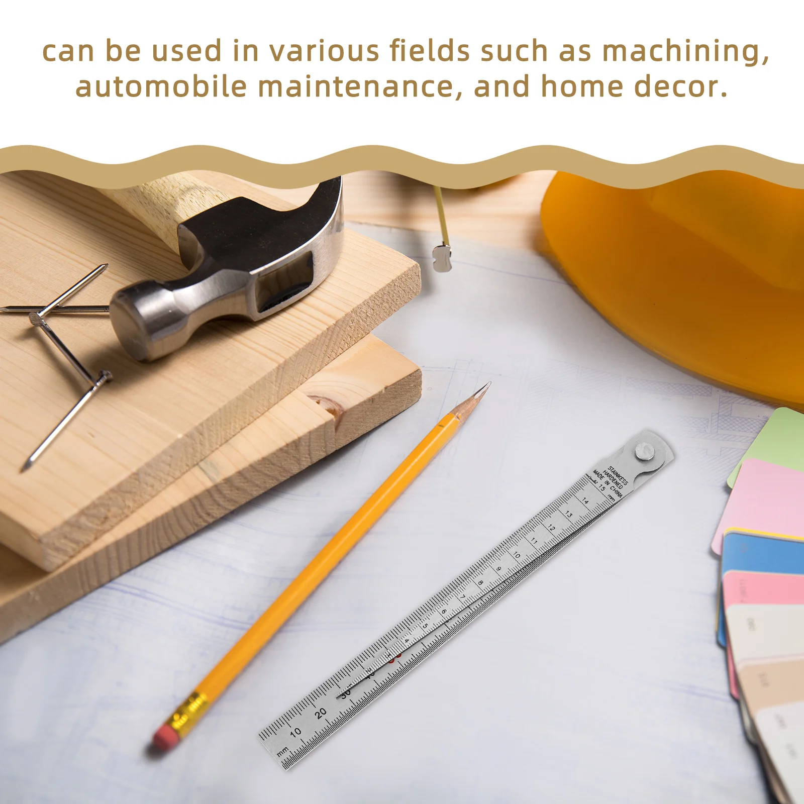 

Stainless Steel Feeler Gauge Straight Ruler Gap Measuring Tools Width Thickness Measurement Instruments For Machining Automotive