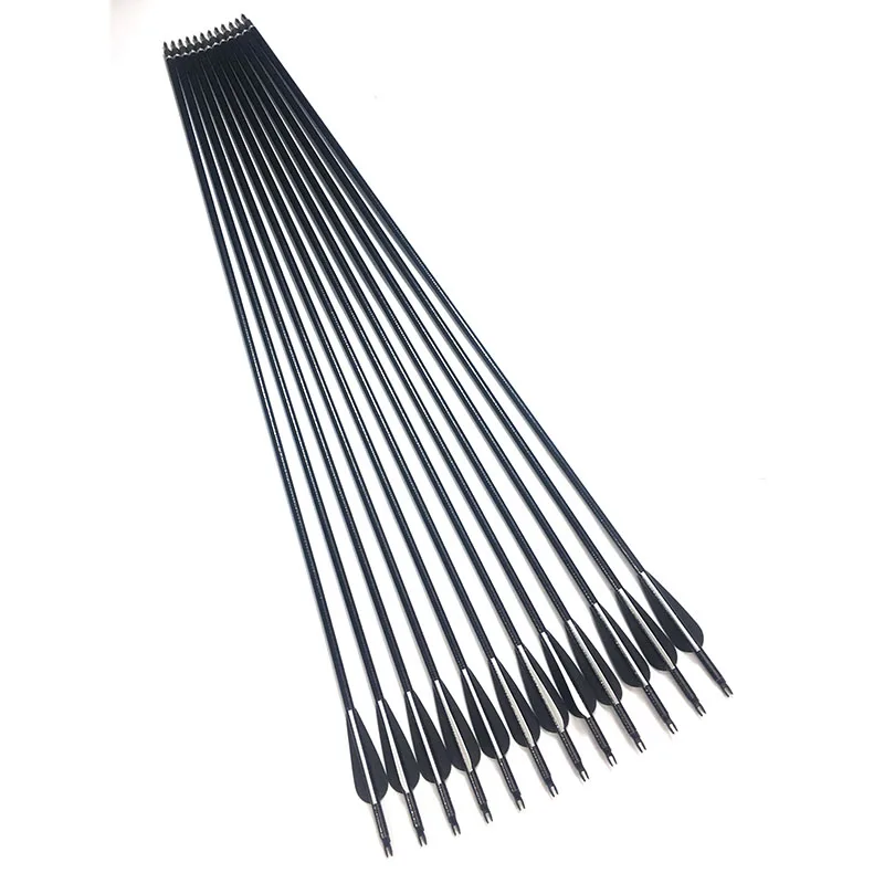 10/20pc Fiberglass Arrow High Strength Rolled ID6.2mm Spine 550 Length 80cm with Replaceable Tips Archery Hunting Shooting