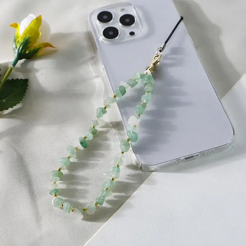 الأزياء مطرز سلسلة هواتف المحمول الحجر الطبيعي قلادة مطرز الهاتف الحبل الهاتف المحمول شنقا حبل للنساء مجوهرات