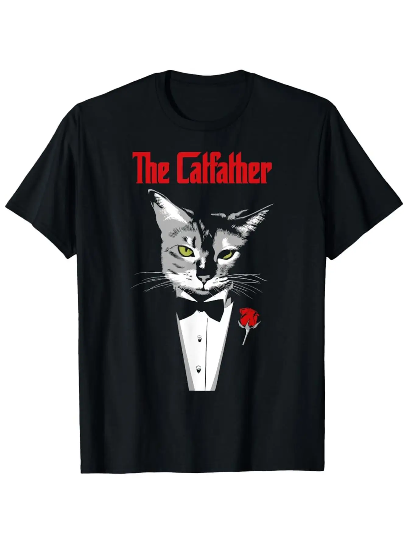 The Catfather Cat Daddy Funny Fathers Day Gift T-Shirt 100% Cotton O-Neck Short Sleeve Summer Casual Mens T-shirt Streetwear