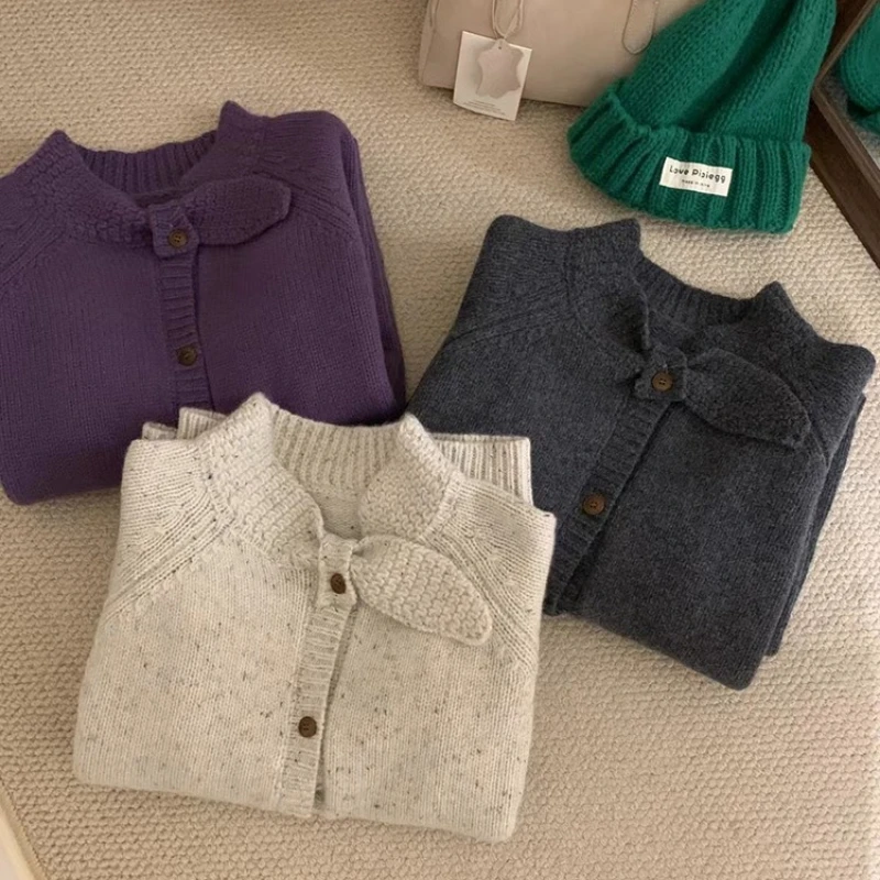 النسخة الكورية المرأة العنق تصميم سميكة سترة محبوكة الخريف والشتاء سترة سترة واحدة الصدر الجديدة #5