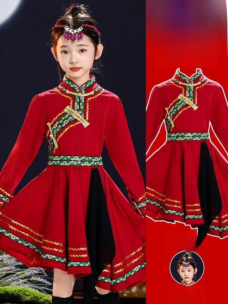 

Монгольские этнические танцевальные костюмы для девочек, детские монгольские наряды, костюмы для танца «Приори Чопстис»