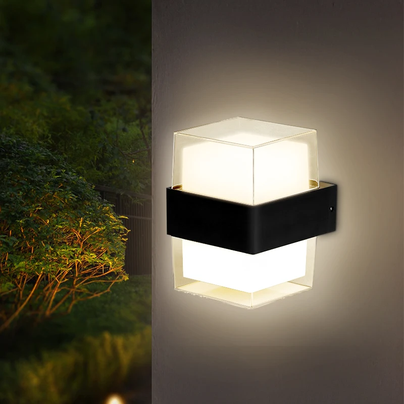 Moderne LED-Wandleuchte 110-265V Wasserdichte Außenfassaden-Wandlampe Heimdekoration Innen Treppen Korridor Veranda Badezimmer Garten Wandlampe