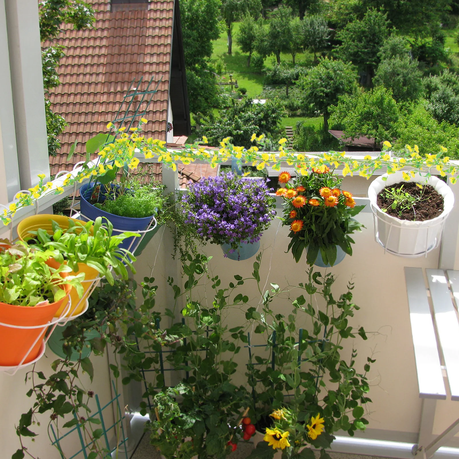 

Fake Flowers Simulated Artificial Sunflowers Outdoor Decoration Daisy Garland Yellow Greenery Birthday Bride